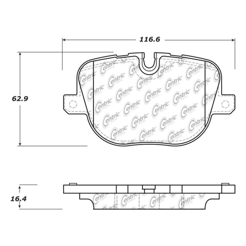 CENTRIC PARTS 104.14270 Posi Quiet Semi-Metallic Brake Pads with Hardware