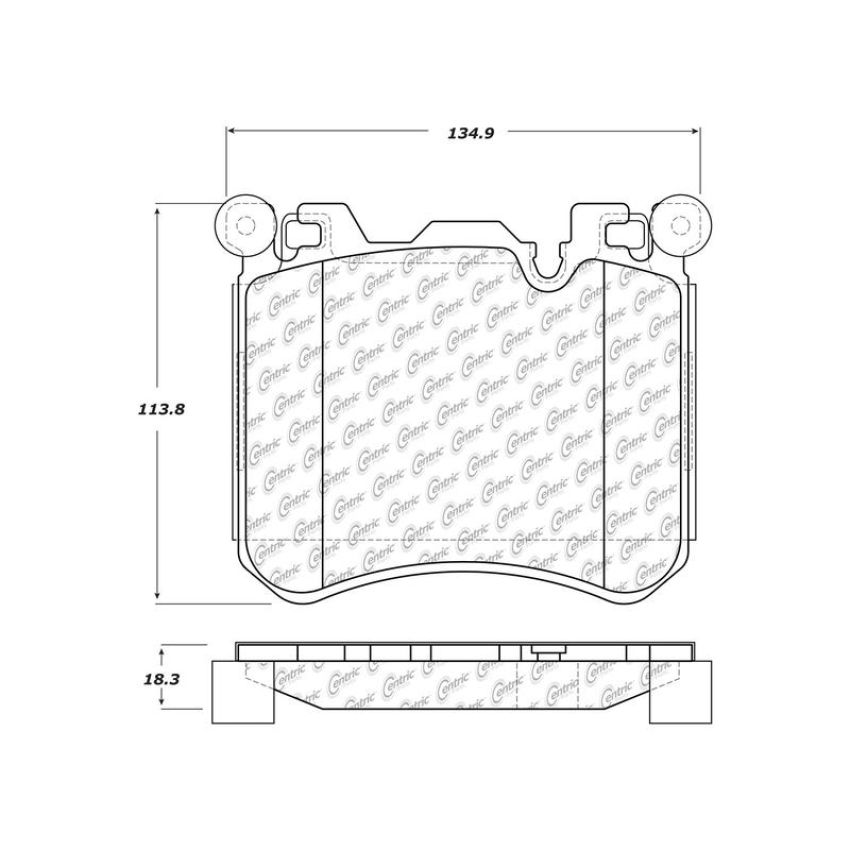 CENTRIC PARTS 104.14290 Posi Quiet Semi-Metallic Brake Pads with Hardware