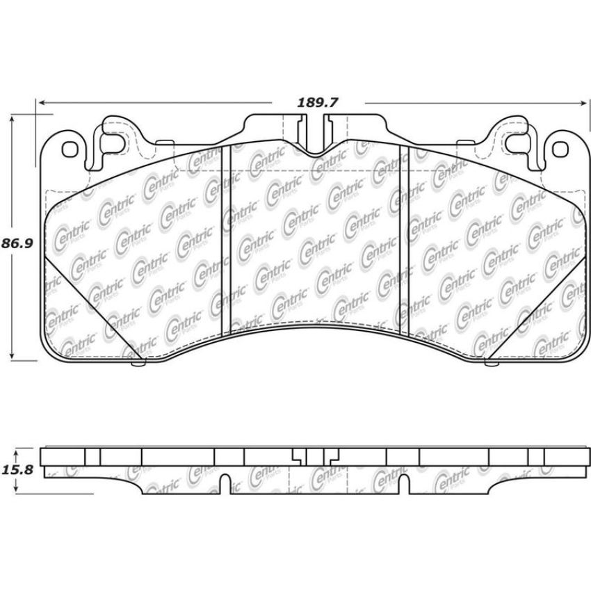 CENTRIC PARTS 104.14400 Posi Quiet Semi-Metallic Brake Pads with Hardware