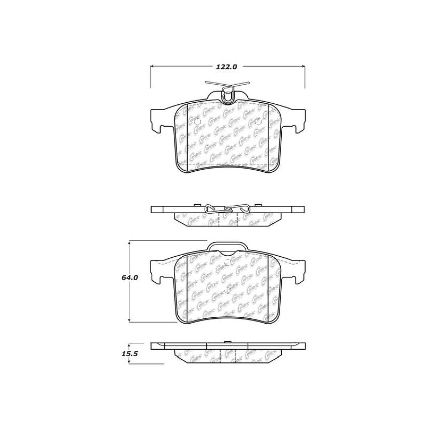CENTRIC PARTS 104.14490 Posi Quiet Semi-Metallic Brake Pads with Hardware