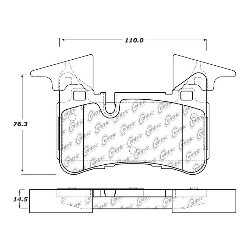 CENTRIC PARTS 104.14500 Posi Quiet Semi-Metallic Brake Pads