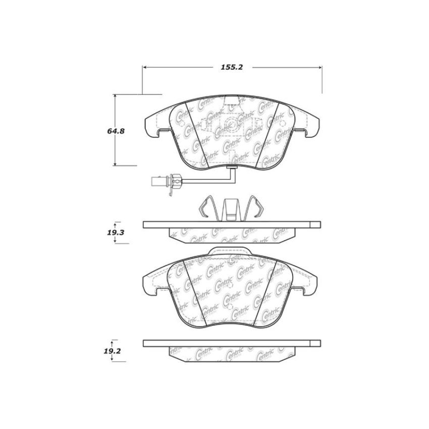CENTRIC PARTS 104.15350 Posi Quiet Semi-Metallic Brake Pads
