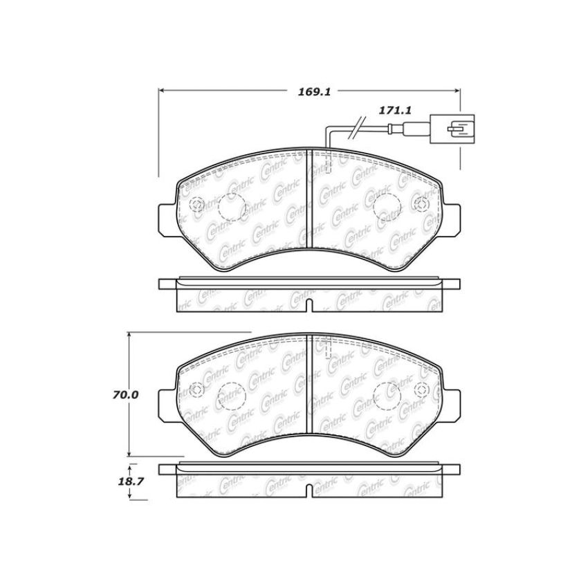 CENTRIC PARTS 104.15401 Posi Quiet Semi-Metallic Brake Pads