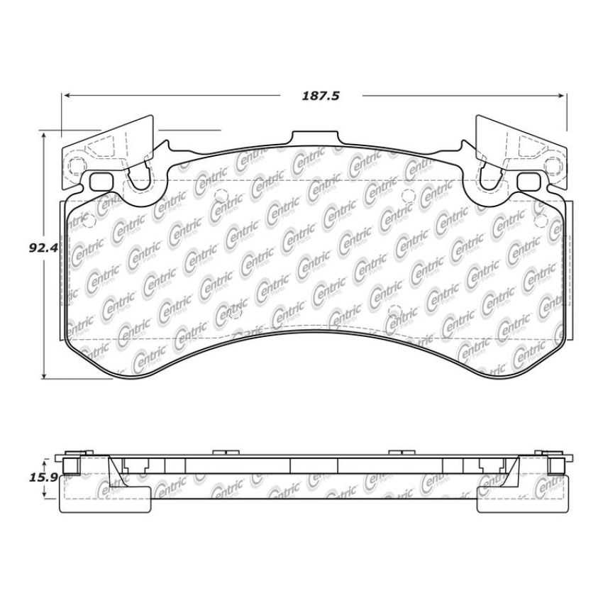 CENTRIC PARTS 104.15750 Posi Quiet Semi-Metallic Brake Pads with Hardware