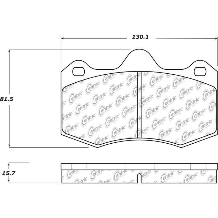 CENTRIC PARTS 104.15980 Posi Quiet Semi-Metallic Brake Pads
