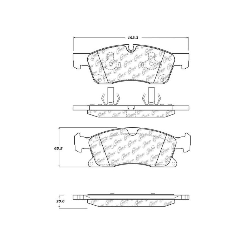 CENTRIC PARTS 104.16290 Posi Quiet Semi-Metallic Brake Pads with Hardware