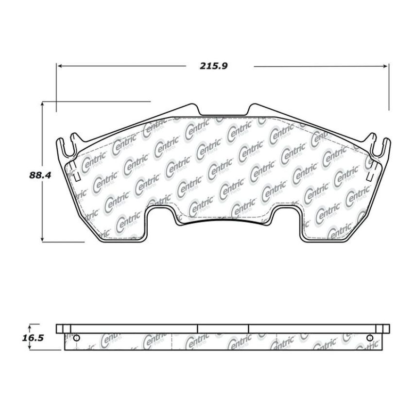 CENTRIC PARTS 104.16350 Posi Quiet Semi-Metallic Brake Pads