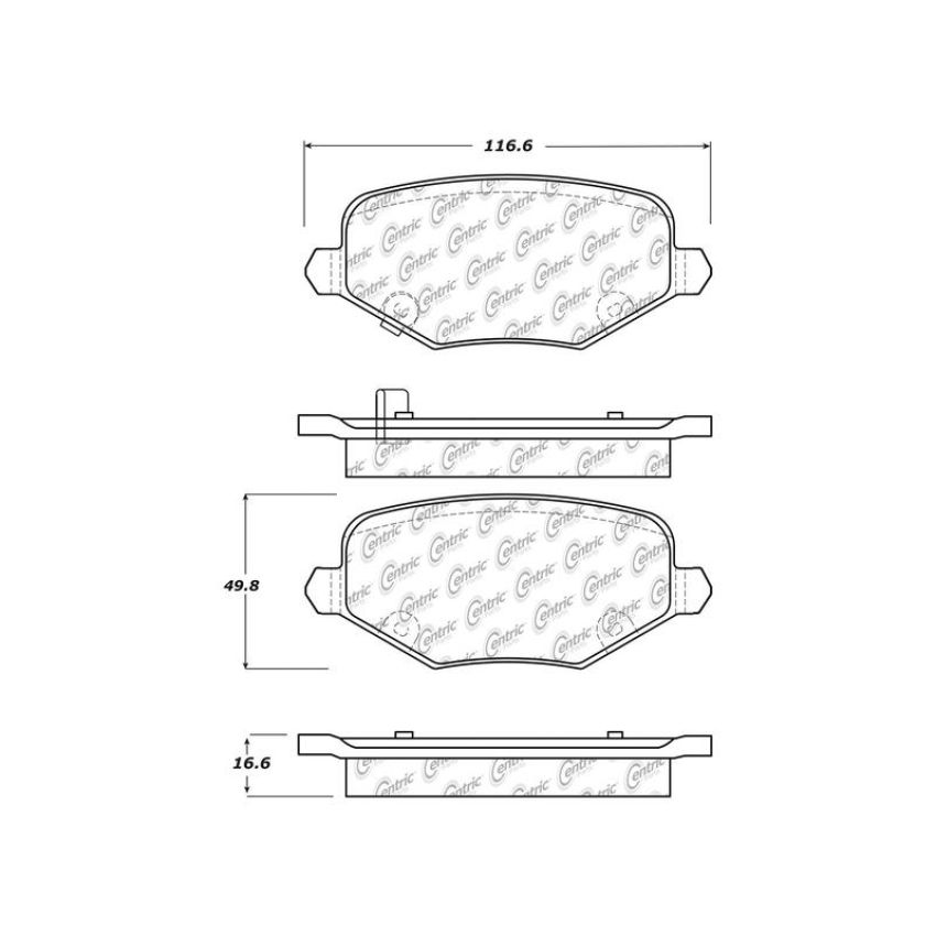 CENTRIC PARTS 104.17190 Posi Quiet Semi-Metallic Brake Pads with Hardware
