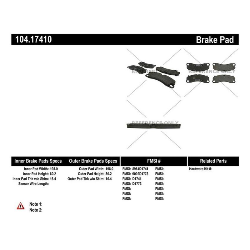 CENTRIC PARTS 104.17410 Posi Quiet Semi-Metallic Brake Pads with Hardware