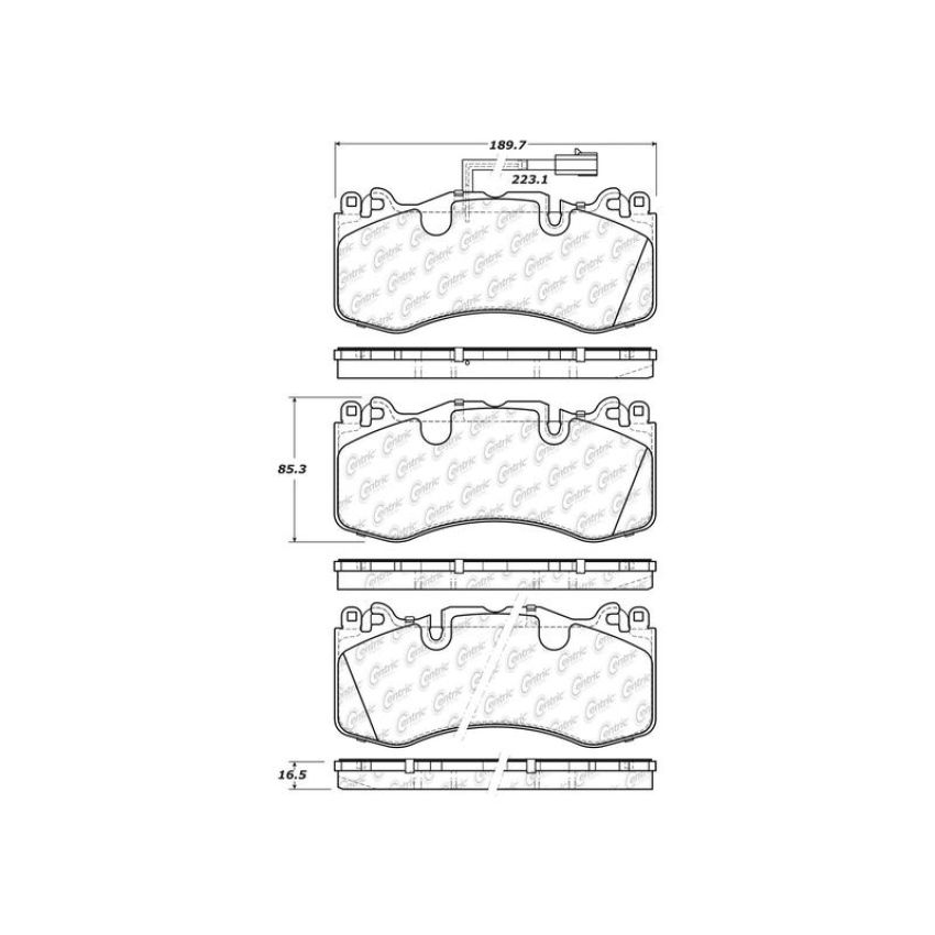 CENTRIC PARTS 104.19900 Posi Quiet Semi-Metallic Brake Pads