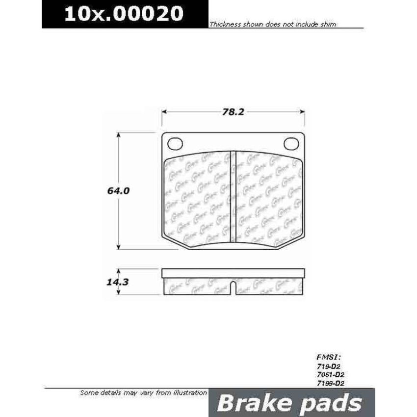 CENTRIC PARTS 105.00020 Posi Quiet Ceramic Brake Pads with Shims