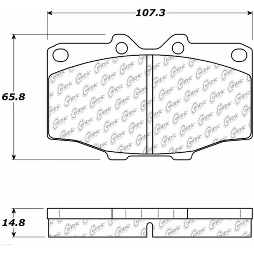 CENTRIC PARTS 105.01371 Posi Quiet Ceramic Brake Pads with Shims and Hardware