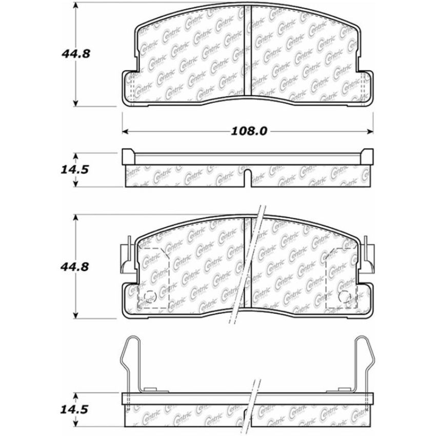 CENTRIC PARTS 105.02230 Posi Quiet Ceramic Brake Pads with Shims and Hardware