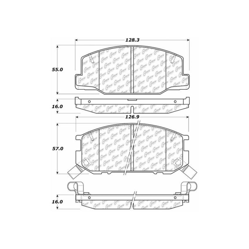 CENTRIC PARTS 105.02450 Posi Quiet Ceramic Brake Pads with Shims and Hardware