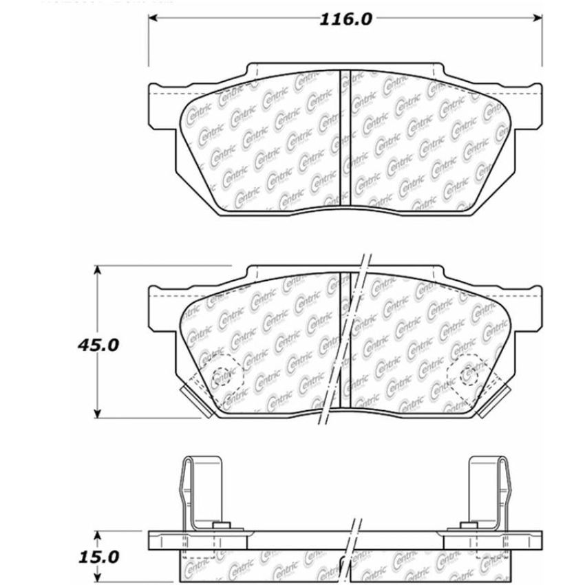 CENTRIC PARTS 105.02560 Posi Quiet Ceramic Brake Pads with Shims