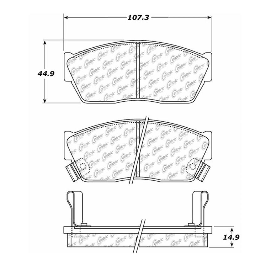 CENTRIC PARTS 105.02760 Posi Quiet Ceramic Brake Pads with Shims