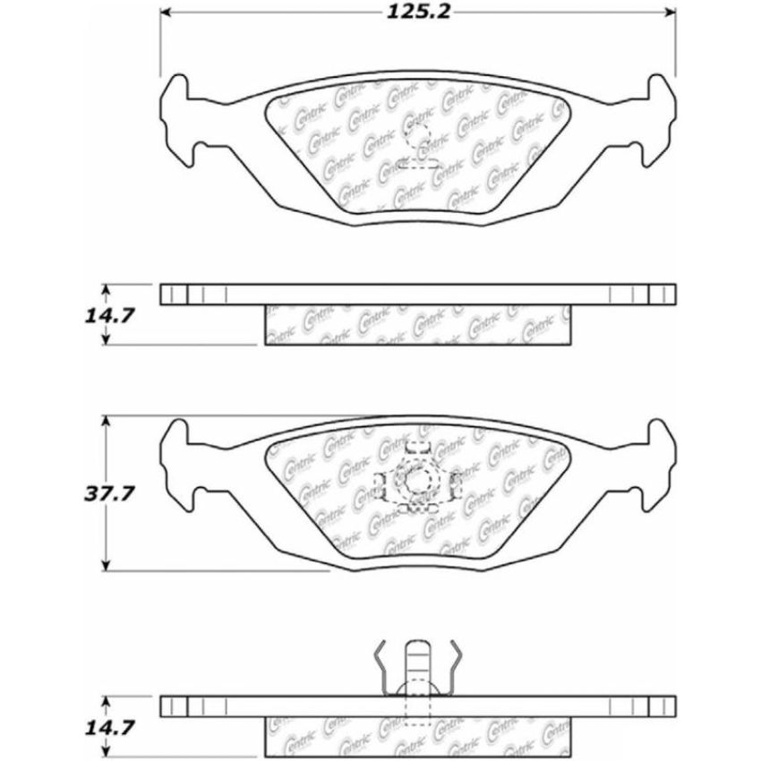 CENTRIC PARTS 105.03220 Posi Quiet Ceramic Brake Pads with Shims and Hardware