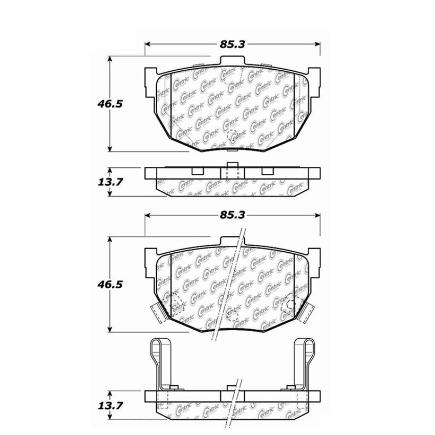 CENTRIC PARTS 105.03230 Posi Quiet Ceramic Brake Pads with Shims and Hardware