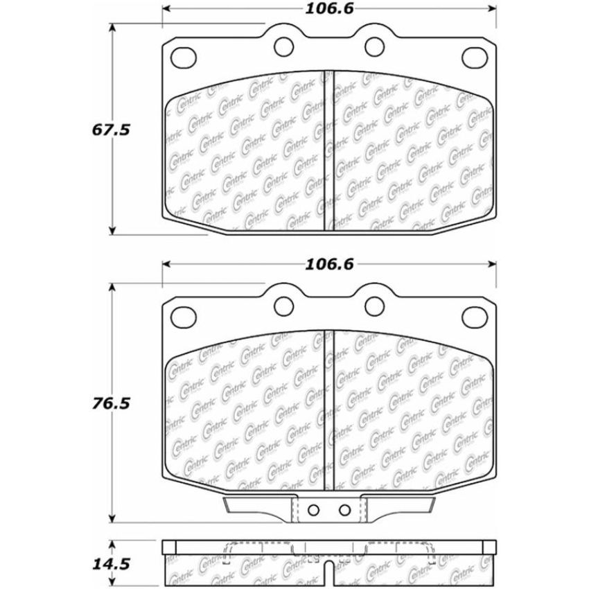 CENTRIC PARTS 105.03310 Posi Quiet Ceramic Brake Pads with Shims
