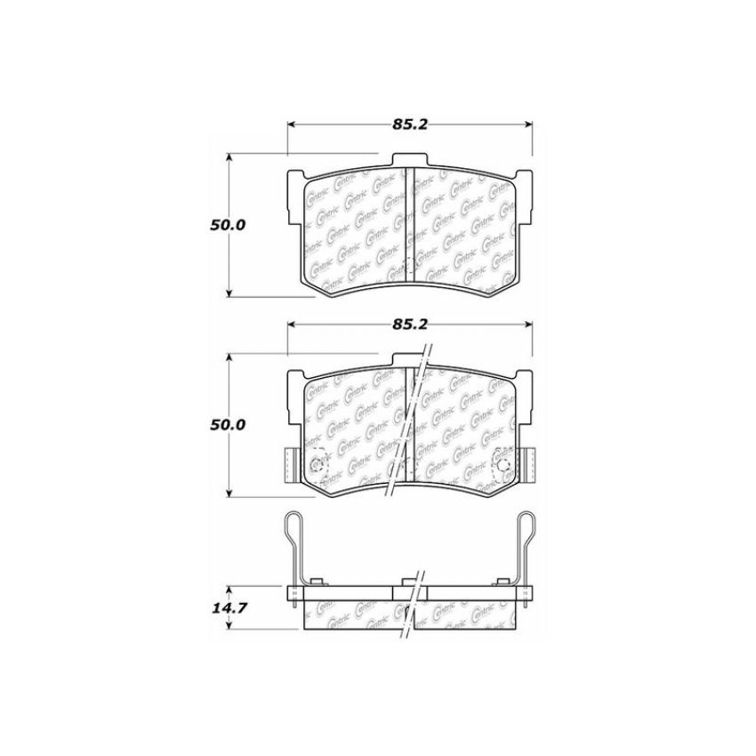 CENTRIC PARTS 105.03420 Posi Quiet Ceramic Brake Pads with Shims and Hardware