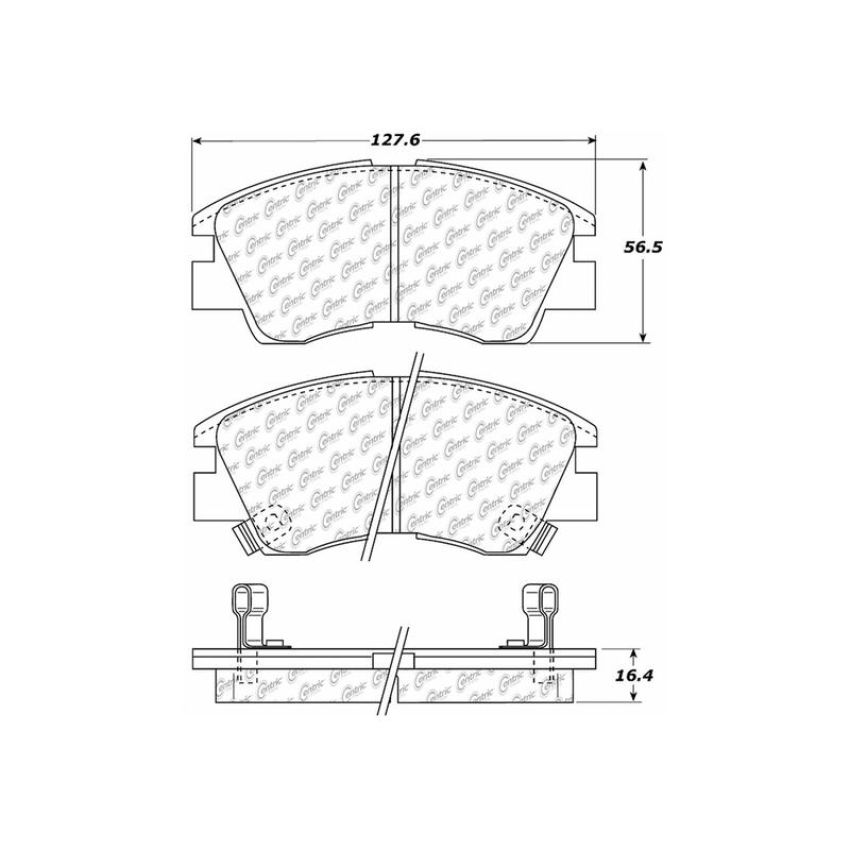 CENTRIC PARTS 105.03490 Posi Quiet Ceramic Brake Pads with Shims and Hardware
