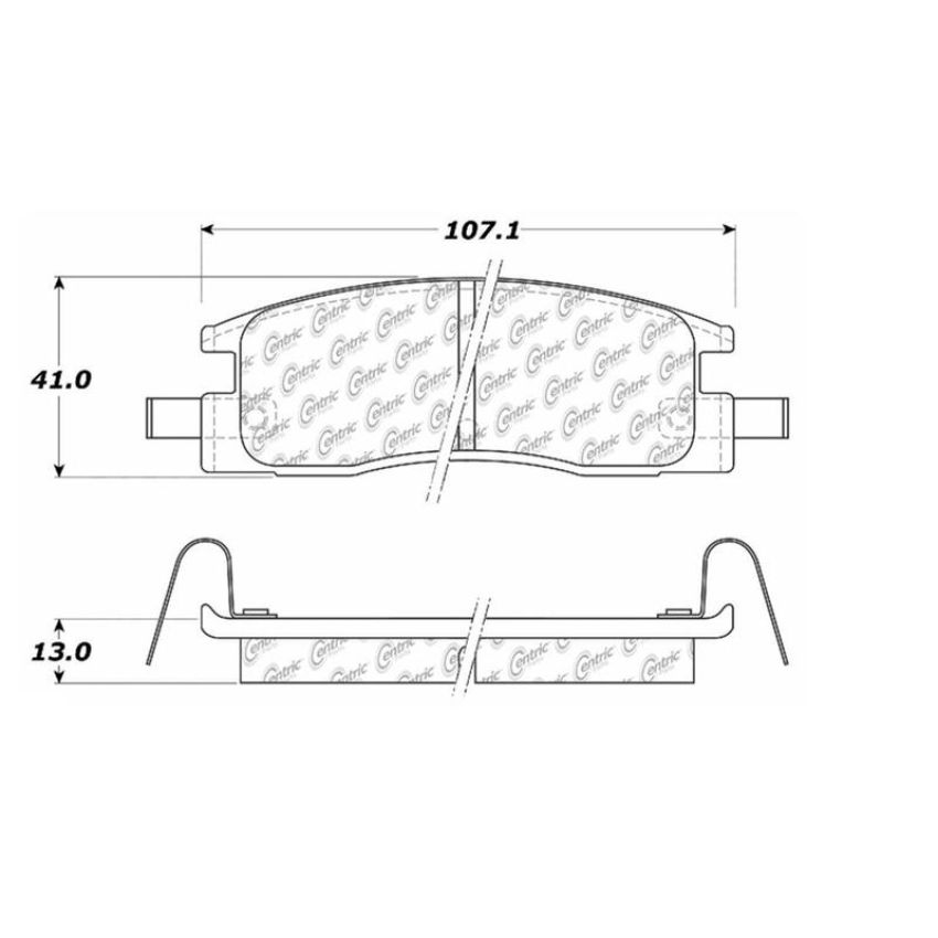 CENTRIC PARTS 105.03980 Posi Quiet Ceramic Brake Pads with Shims and Hardware