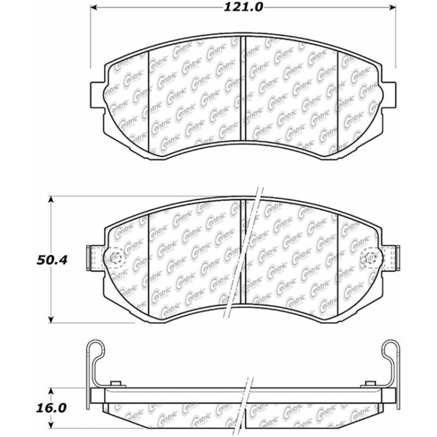 CENTRIC PARTS 105.04220 Posi Quiet Ceramic Brake Pads with Shims and Hardware