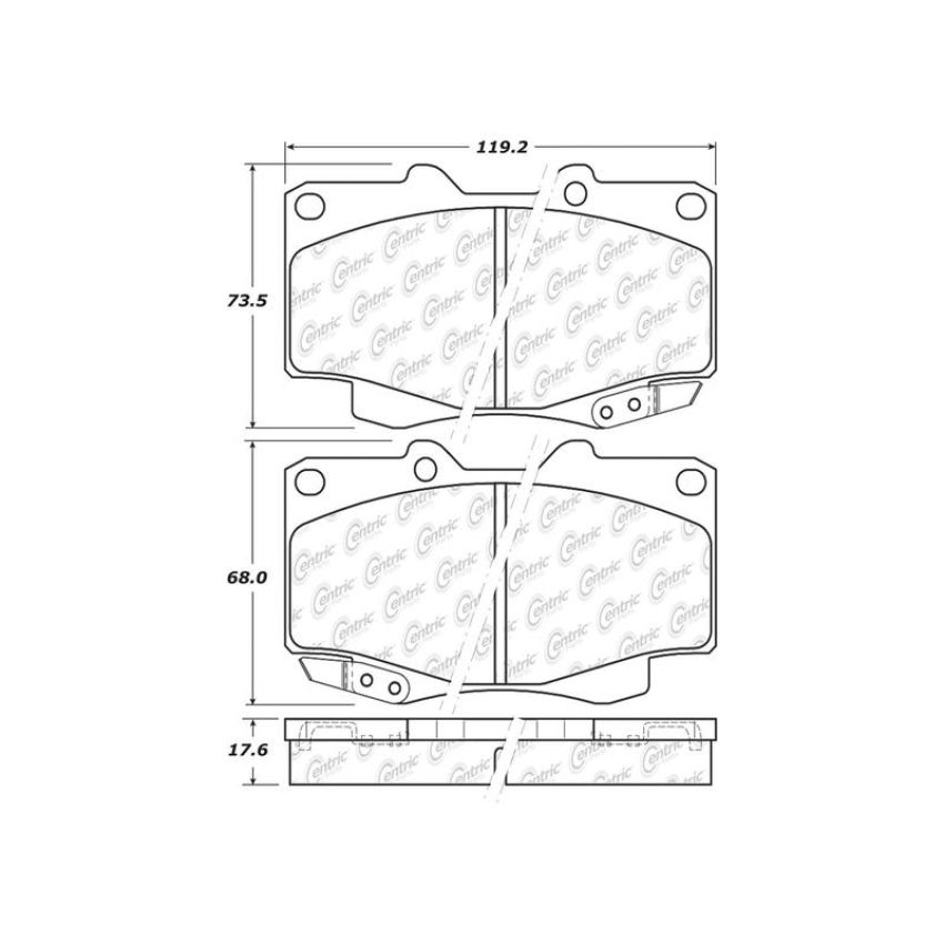 CENTRIC PARTS 105.04360 Posi Quiet Ceramic Brake Pads with Shims and Hardware