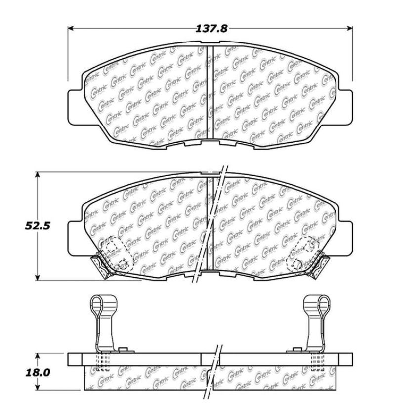 CENTRIC PARTS 105.04650 Posi Quiet Ceramic Brake Pads with Shims and Hardware