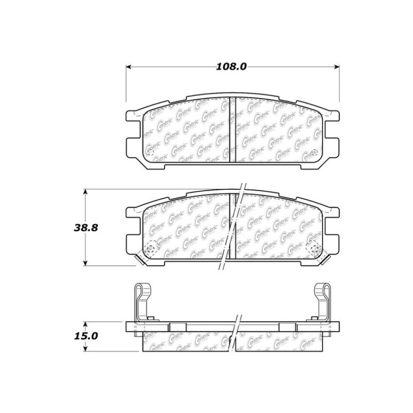 CENTRIC PARTS 105.04711 Posi Quiet Ceramic Brake Pads with Shims and Hardware