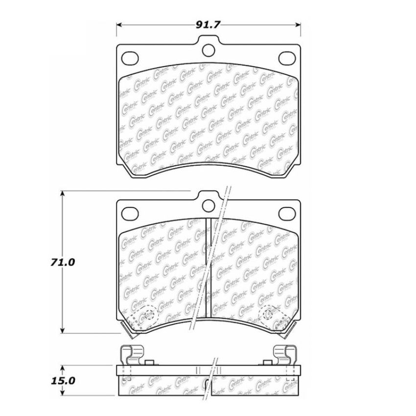 CENTRIC PARTS 105.04730 Posi Quiet Ceramic Brake Pads with Shims and Hardware