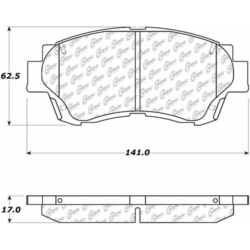 CENTRIC PARTS 105.04761 Posi Quiet Ceramic Brake Pads with Shims and Hardware
