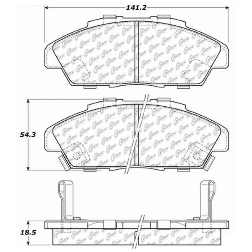 CENTRIC PARTS 105.04960 Posi Quiet Ceramic Brake Pads with Shims and Hardware