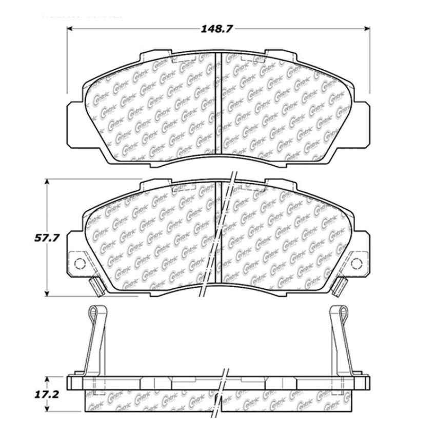 CENTRIC PARTS 105.05030 Posi Quiet Ceramic Brake Pads with Shims and Hardware