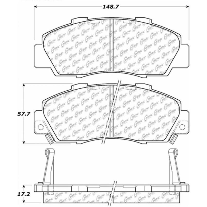 CENTRIC PARTS 105.05031 Posi Quiet Ceramic Brake Pads with Shims and Hardware