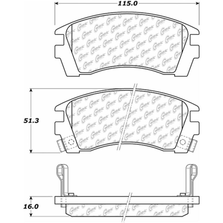 CENTRIC PARTS 105.05090 Posi Quiet Ceramic Brake Pads with Shims and Hardware