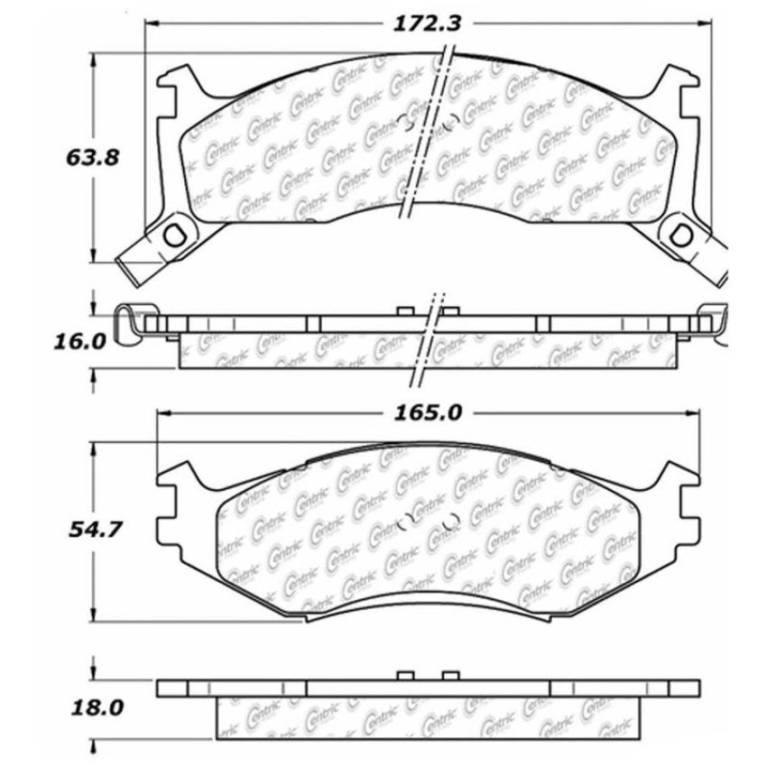 CENTRIC PARTS 105.05240 Posi Quiet Ceramic Brake Pads with Shims and Hardware