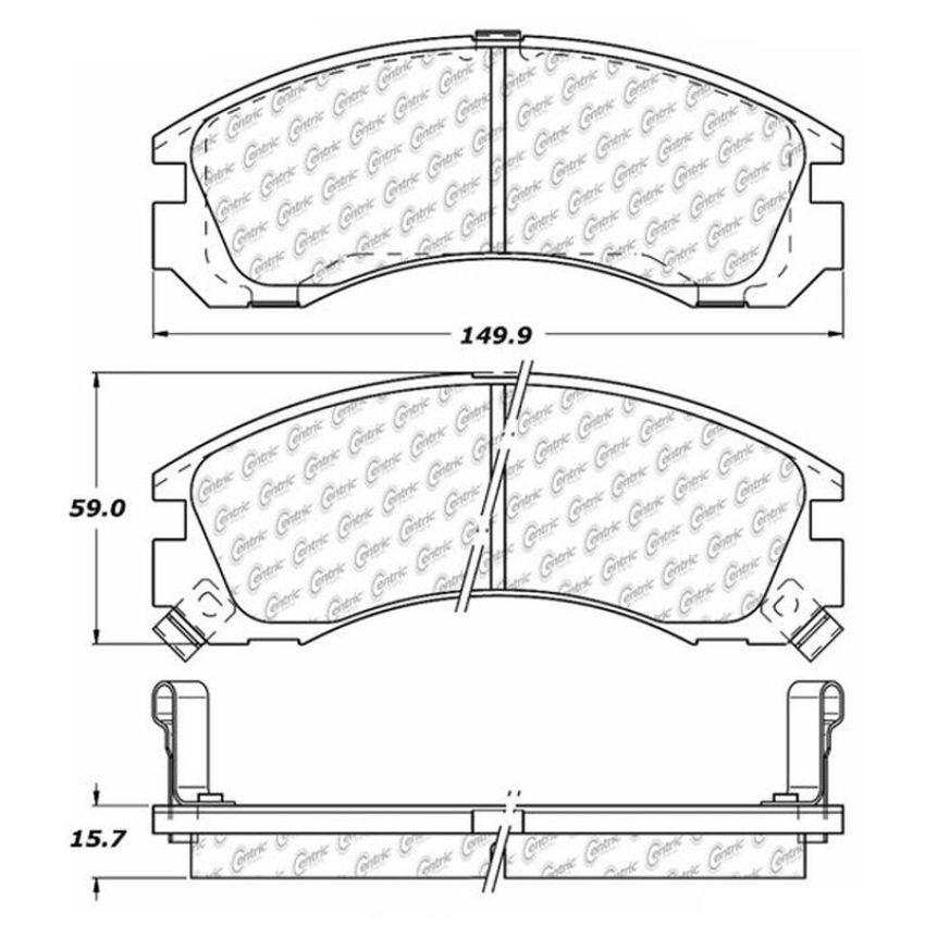 CENTRIC PARTS 105.05300 Posi Quiet Ceramic Brake Pads with Shims and Hardware