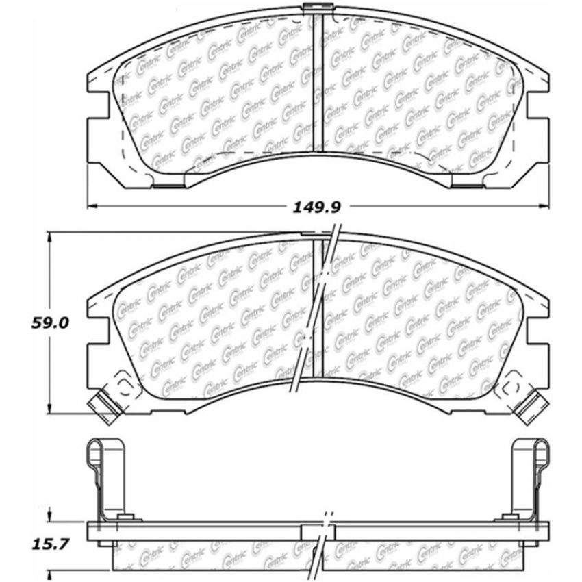 CENTRIC PARTS 105.05301 Posi Quiet Ceramic Brake Pads with Shims and Hardware