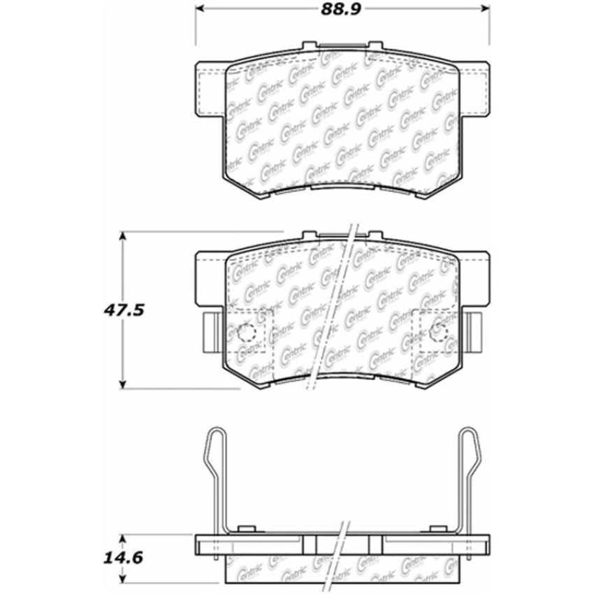 CENTRIC PARTS 105.05361 Posi Quiet Ceramic Brake Pads with Shims and Hardware