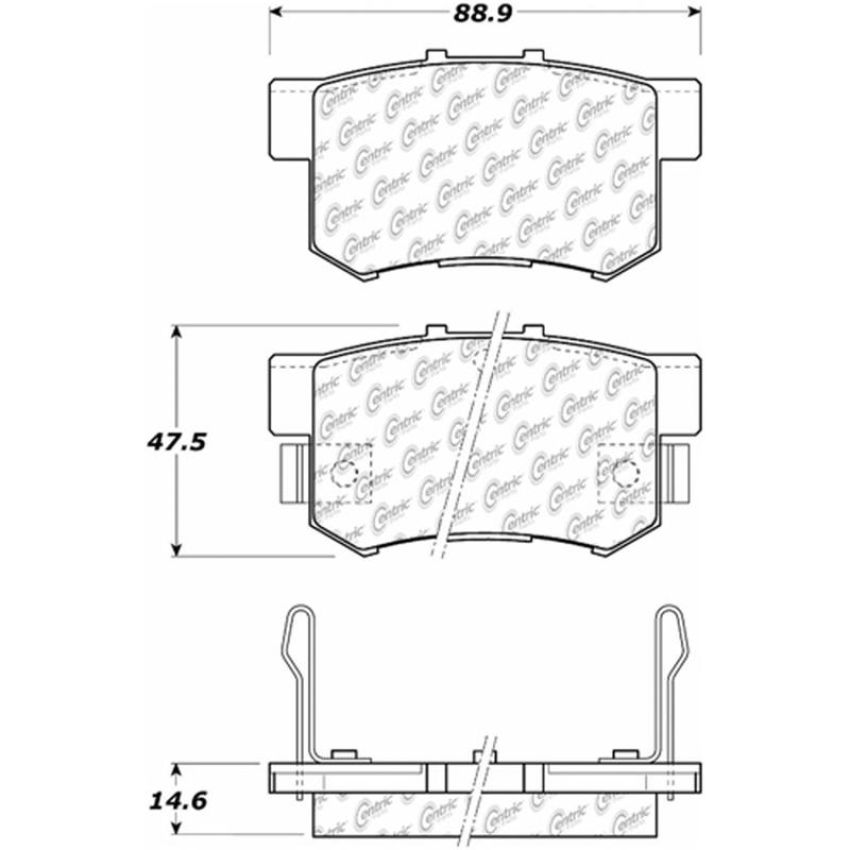 CENTRIC PARTS 105.05372 Posi Quiet Ceramic Brake Pads with Shims and Hardware