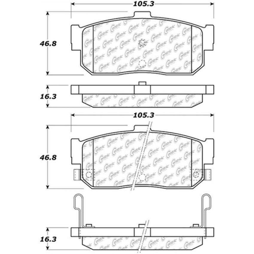 CENTRIC PARTS 105.05400 Posi Quiet Ceramic Brake Pads with Shims and Hardware