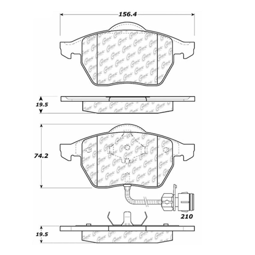 CENTRIC PARTS 105.05550 Posi Quiet Ceramic Brake Pads with Shims and Hardware