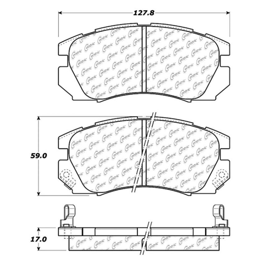 CENTRIC PARTS 105.05630 Posi Quiet Ceramic Brake Pads with Shims and Hardware