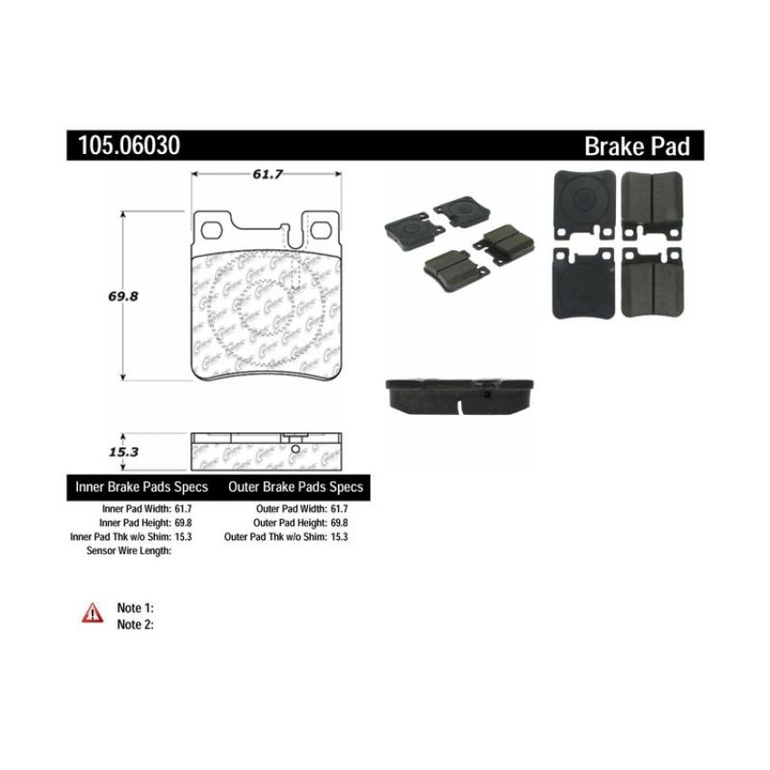 CENTRIC PARTS 105.06030 Posi Quiet Ceramic Brake Pads with Shims