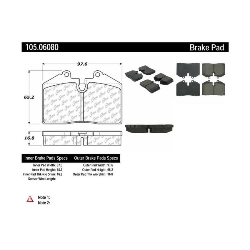 CENTRIC PARTS 105.06080 Posi Quiet Ceramic Brake Pads with Shims