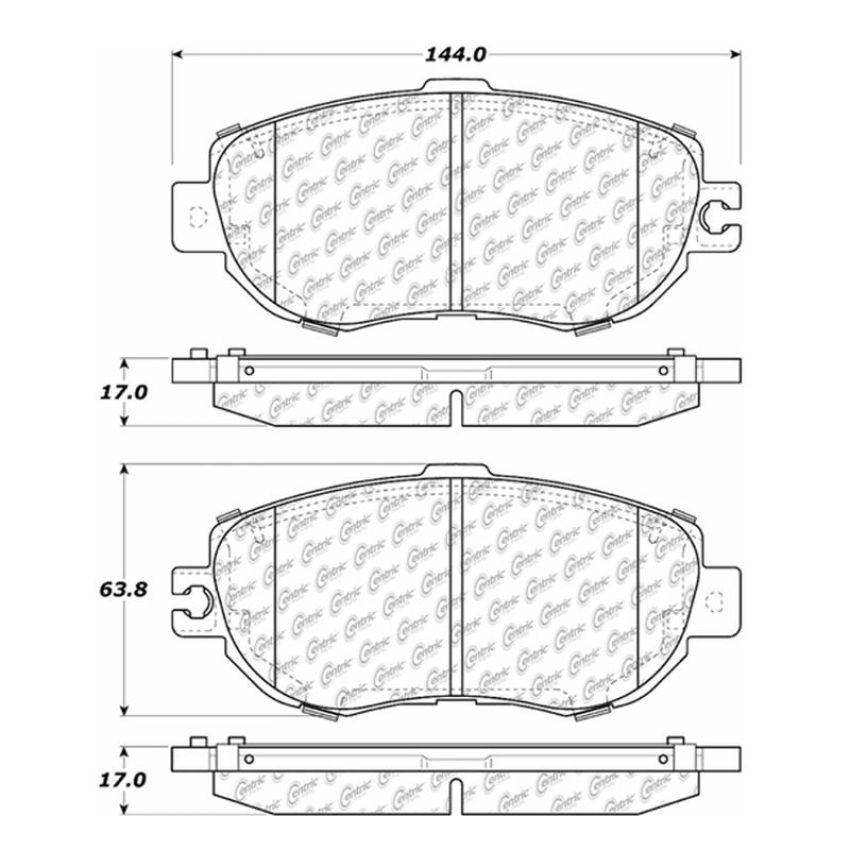 CENTRIC PARTS 105.06120 Posi Quiet Ceramic Brake Pads with Shims and Hardware