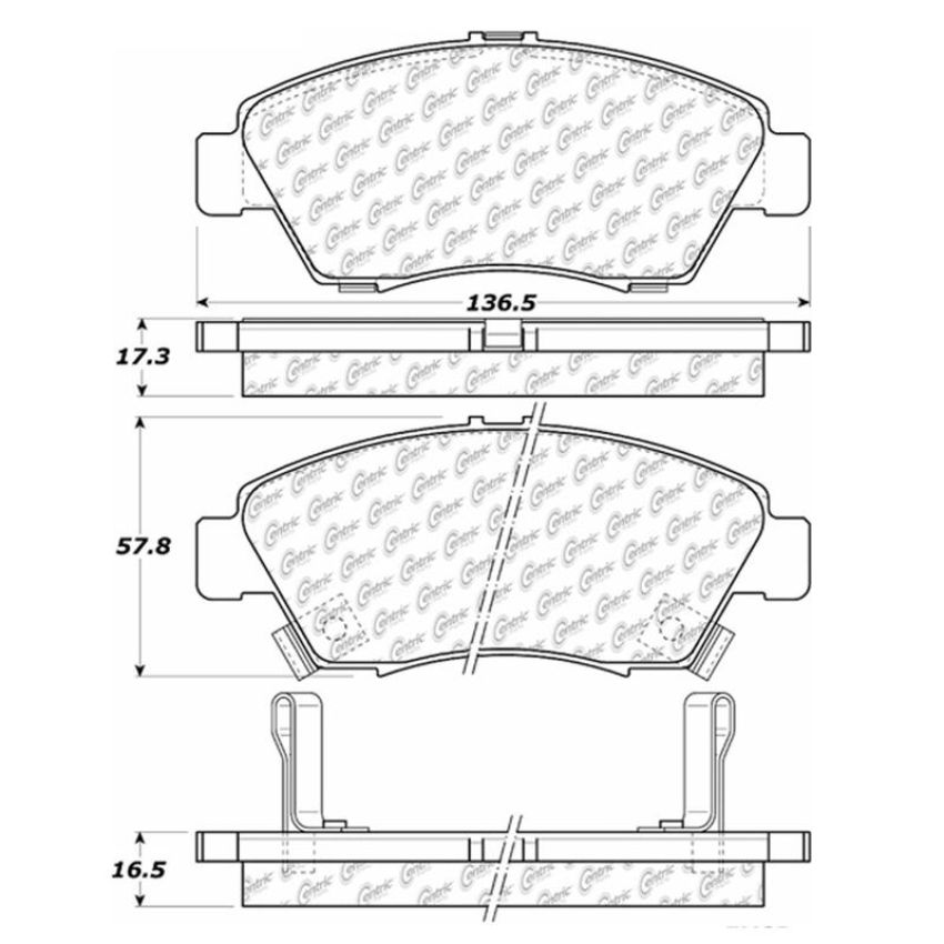 CENTRIC PARTS 105.06211 Posi Quiet Ceramic Brake Pads with Shims and Hardware