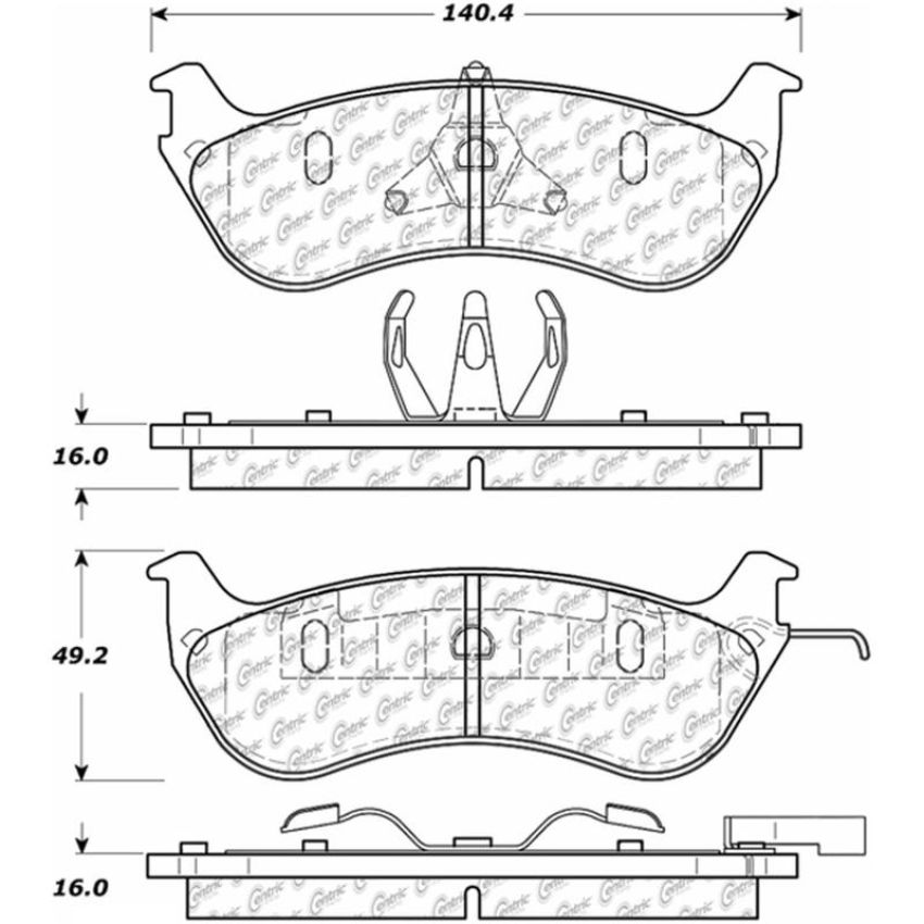 CENTRIC PARTS 105.06740 Posi Quiet Ceramic Brake Pads with Shims and Hardware
