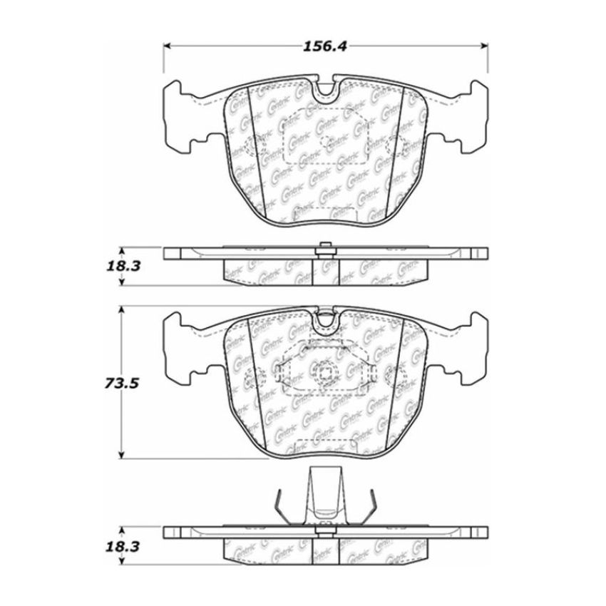 CENTRIC PARTS 105.06811 Posi Quiet Ceramic Brake Pads with Shims and Hardware